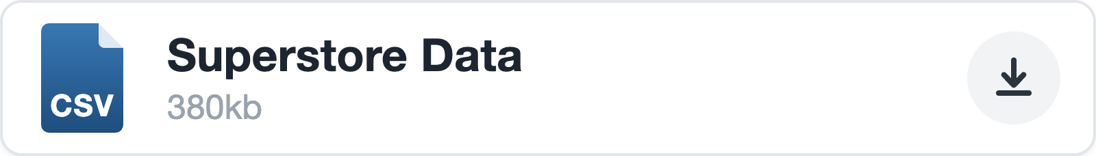 Superstore Data CSV download